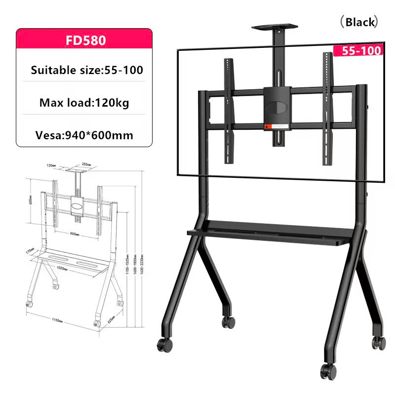 GIÁ ĐỠ TIVI DI ĐỘNG FD580 TỪ 55 - 100 INCH