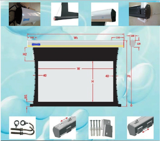 MAN CHIEU PHIM TAB TENSION 105 INCH - 2M35X1M32 - 92X52